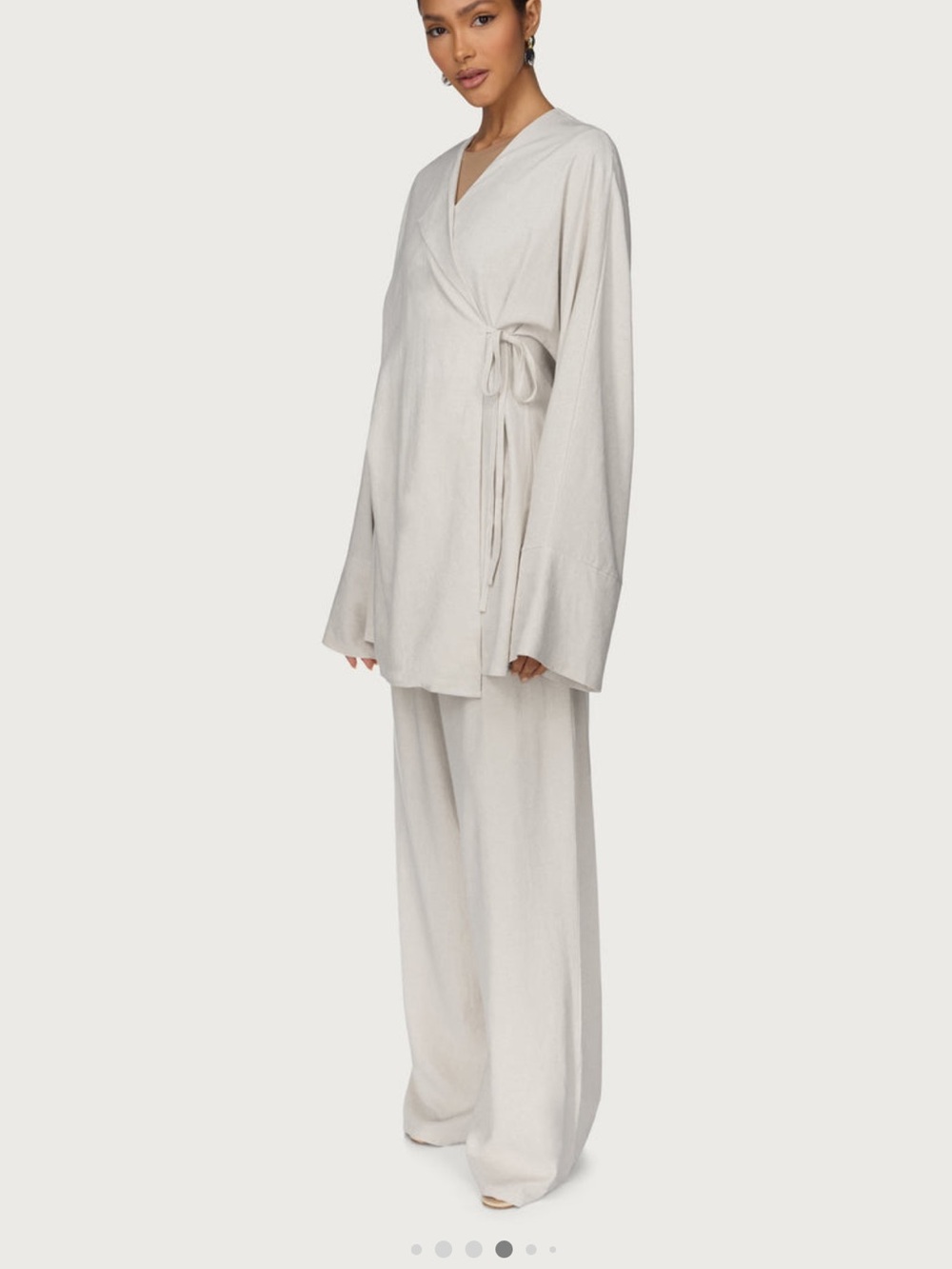 Veiled Collection Maya Linen Matching Set Top & Pants - Off White - Picture 3 of 6